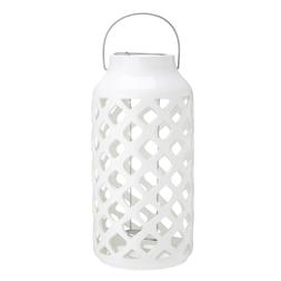 Tall White Cut Out Lantern
