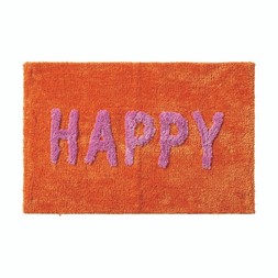 BATHROOM Orange HAPPY Bathmat £7.99