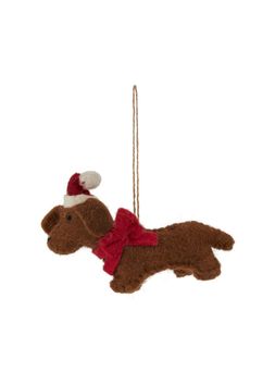 Brown dog felt bauble &pound;3.99