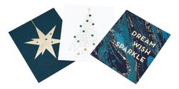 colour drenching teal & white 15 xmas cards