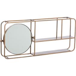 copper tone mirror shelf unit 19.99