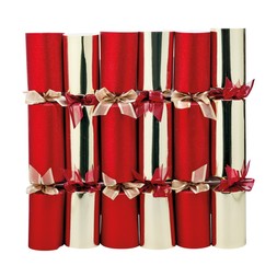 Crackers 6 Gold & Red Bow Crackers £19.99