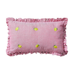 DINING Red & White Sripes Cushion With Lemons £14.99