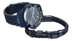 gifting for him navy watch & braceletset RRP &pound;24.99