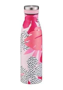 Gifting pink abstract flowers metal bottle &pound;9.99