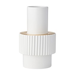 Graphic Monocrome White Cylinder Ribbed Vase Polspotten £34.99, €49.99