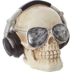 Halloween White Headphone Skull Ornament 9.99]