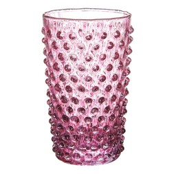 Homesense Colour Drench pink bobble glass tumbler &pound;4.99