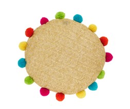 Homesense Colourful Christmas round cushion with multi-coloured pompoms &pound;19.99