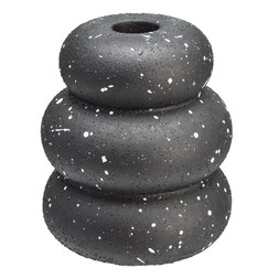 Homesense Gifting medium concrete black with white spot candle holder &pound;7.99