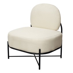 Homesense Japandi white boucle chair with metal legs &pound;199.99