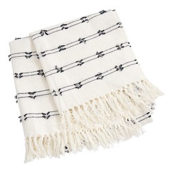 Homesense Japandi white throw with black stitch &pound;16.99