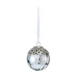 Homesense - Large Silver Bauble with Trim £3.99