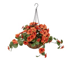 Homesense Orange Flowered Plastic Hanging Basket &pound;12.99