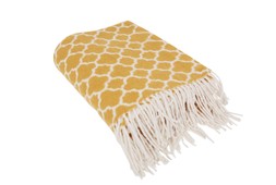 Homesense Roca Home Mustard Patterned Throw &pound;19.99
