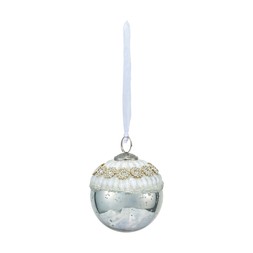 Homesense - Silver Bauble with Floral Beads £3.99