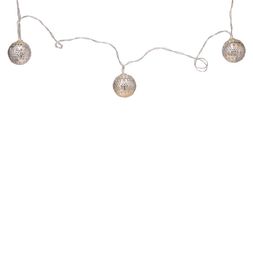 Homesense - Silver Baubles Xmas Lights, &pound;12.99