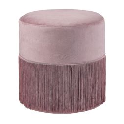 Homesense - Velvet Fringed Pink Pouff, &pound;39.99