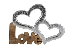 Homesense-wood love sculpture &pound;10.99 (RRP &pound;XX)