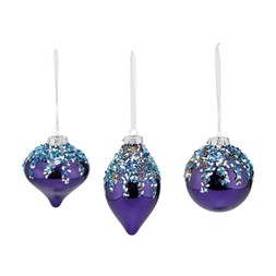 Mystical Forest 3 Blue Sequin Baubles 5.99 £3