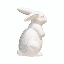 New population white ceramic rabbit grey detail &pound;16.99
