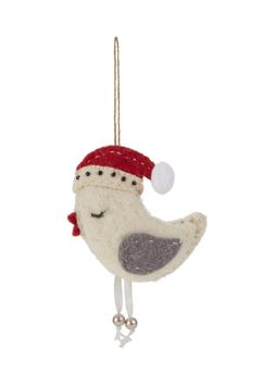 Santa Hat Bird felt bauble &pound;3.99