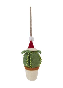 Santa hat cactus felt bauble &pound;3.99