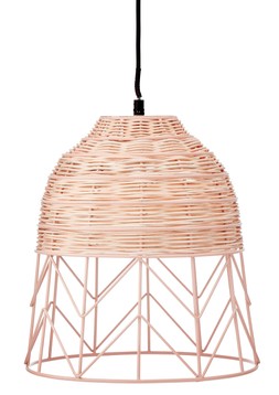 Scandisoft Pink Metal & Wicker Pendant &pound;29.99
