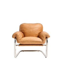 Silla Tan Leather Armchair