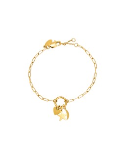 Nina Gold Tone Waterproof Star, Moon & Heart Charm Chain Bracelet €36.50