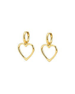 Danica Gold Tone Waterproof Heart Drop Hoop Earrings