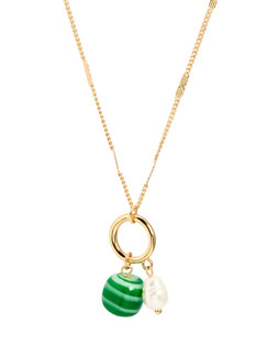 Maisie Bead & Faux Pearl Pendant Necklace
