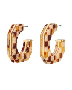 Kristina Check Resin Hoop Earrings