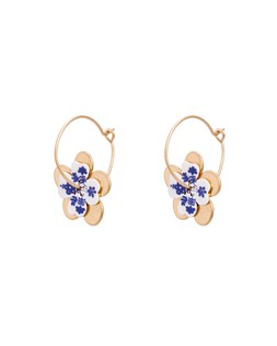 Jolie Floral & Gold Flower Charm Hoop Earrings