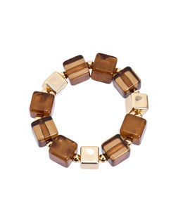 Jules Brown Square Resin Bead Chunky Bracelet