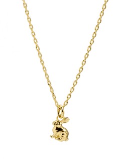 Lily Bunny Rabbit Charm Gold Plated Pendant Necklace
