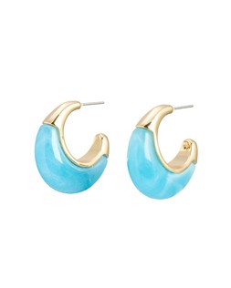 Isla Blue Resin Chunky Hoop Earrings