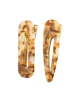 Elizabeth Brown Tort Resin Clips Set of Two