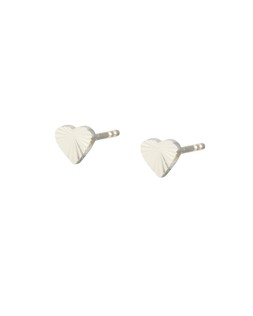 Fi Machine Etched Heart Silver Plated Stud Earrings £16	€21