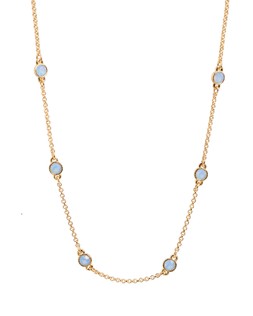 Maddie Blue Stone Gold Tone Chain Necklace