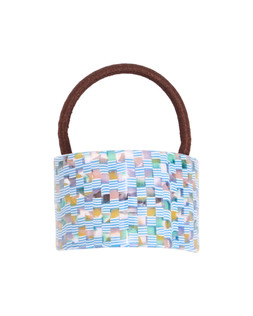 Rosy Blue Check Resin Hair Elastic