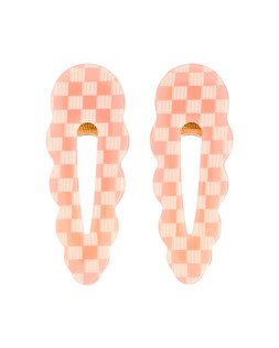 Ines Pink Resin Hair Clips Set of Two