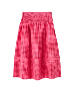 Red & Pink Gingham Shirred Waist Midi Skirt £68 €98