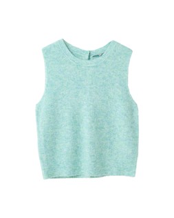 Turquoise Button Back Knitted Tank Top £55 €72