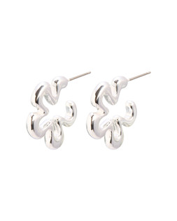 Belle Silver Flower Motif Hoop Earrings £16.50