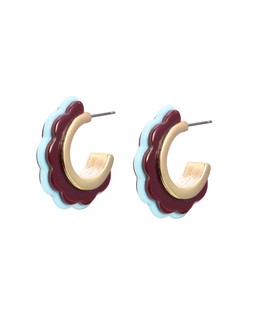 Belle Tipped Curved Edge Medium Hoop Earrings £16.50
