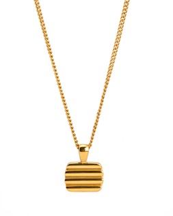 Bibi Gold Tone Waterproof Ridged Disc Pendant Necklace £34 €44.59