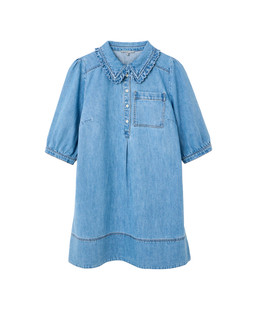 Blue Frill Collar Denim Mini Dress £80 €104