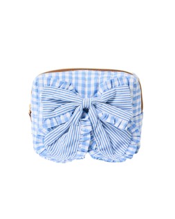 Blue Gingham Bow Wash Bag £22.50