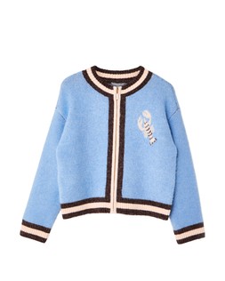 Blue Lobster Zip Up Knitted Bomber Jacket £75